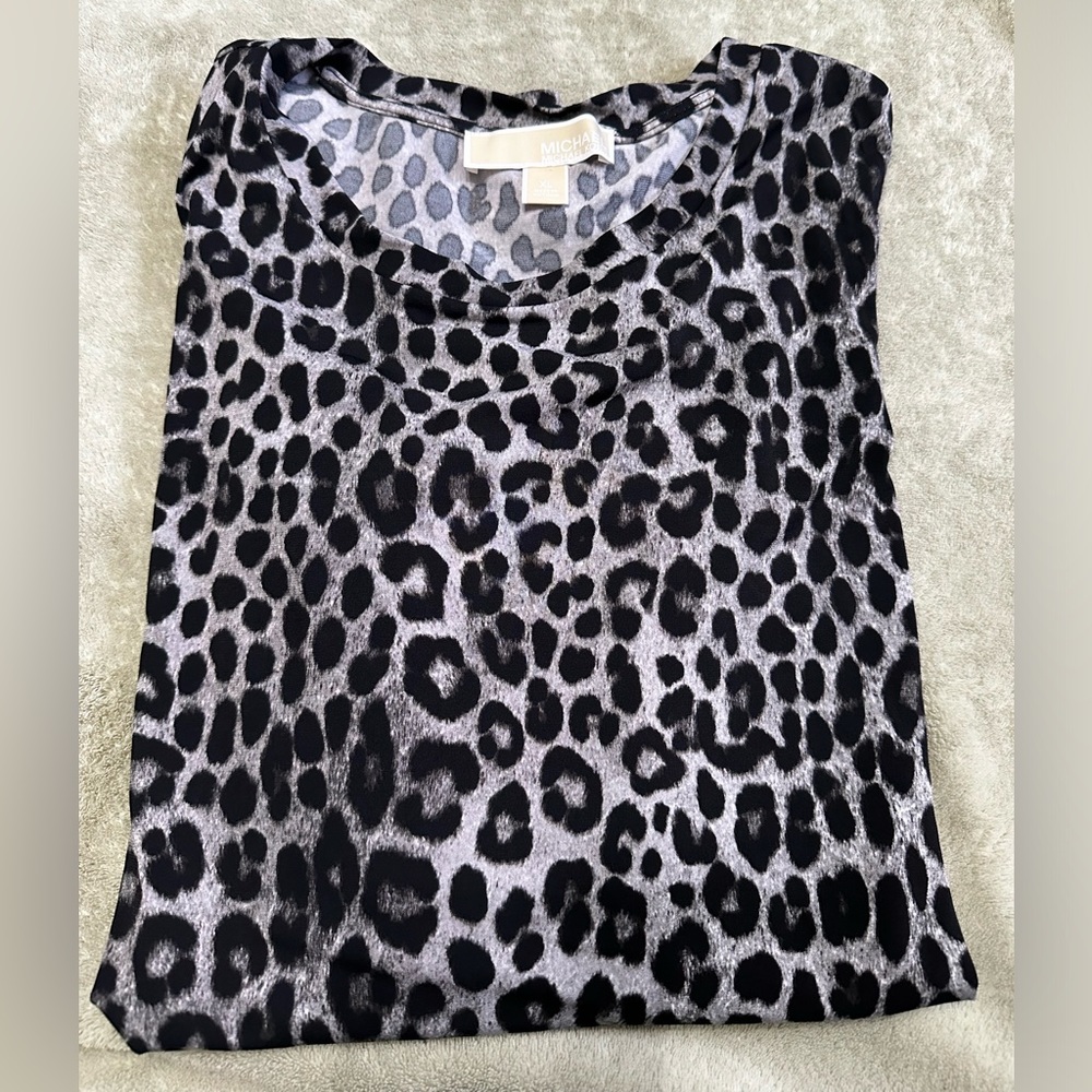 Michael Kors Women’s Snow Leopard Cold Shoulder Top